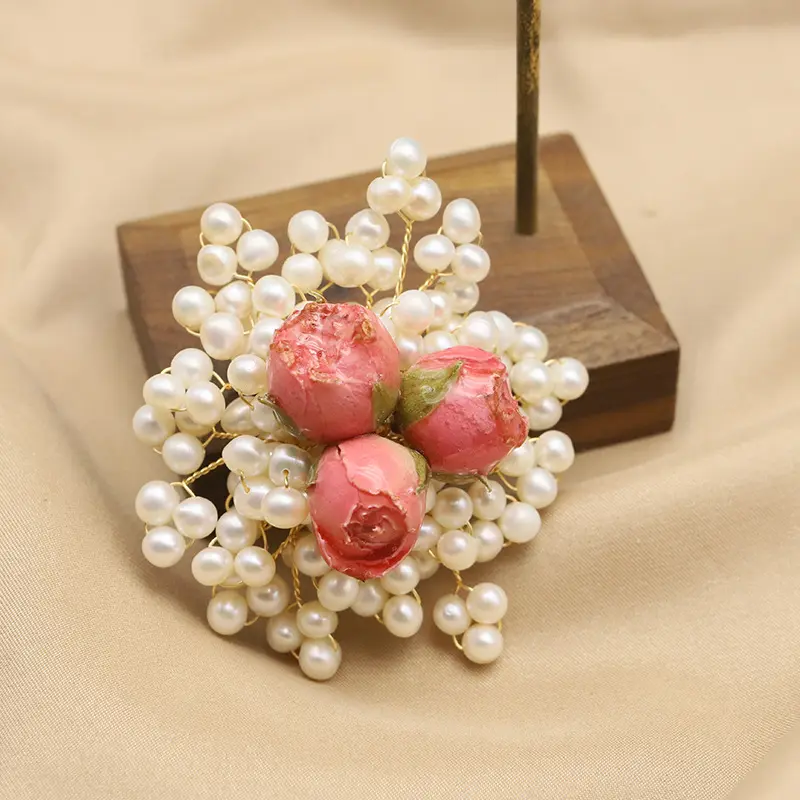 Women's Epoxy Resin Rose Brooch