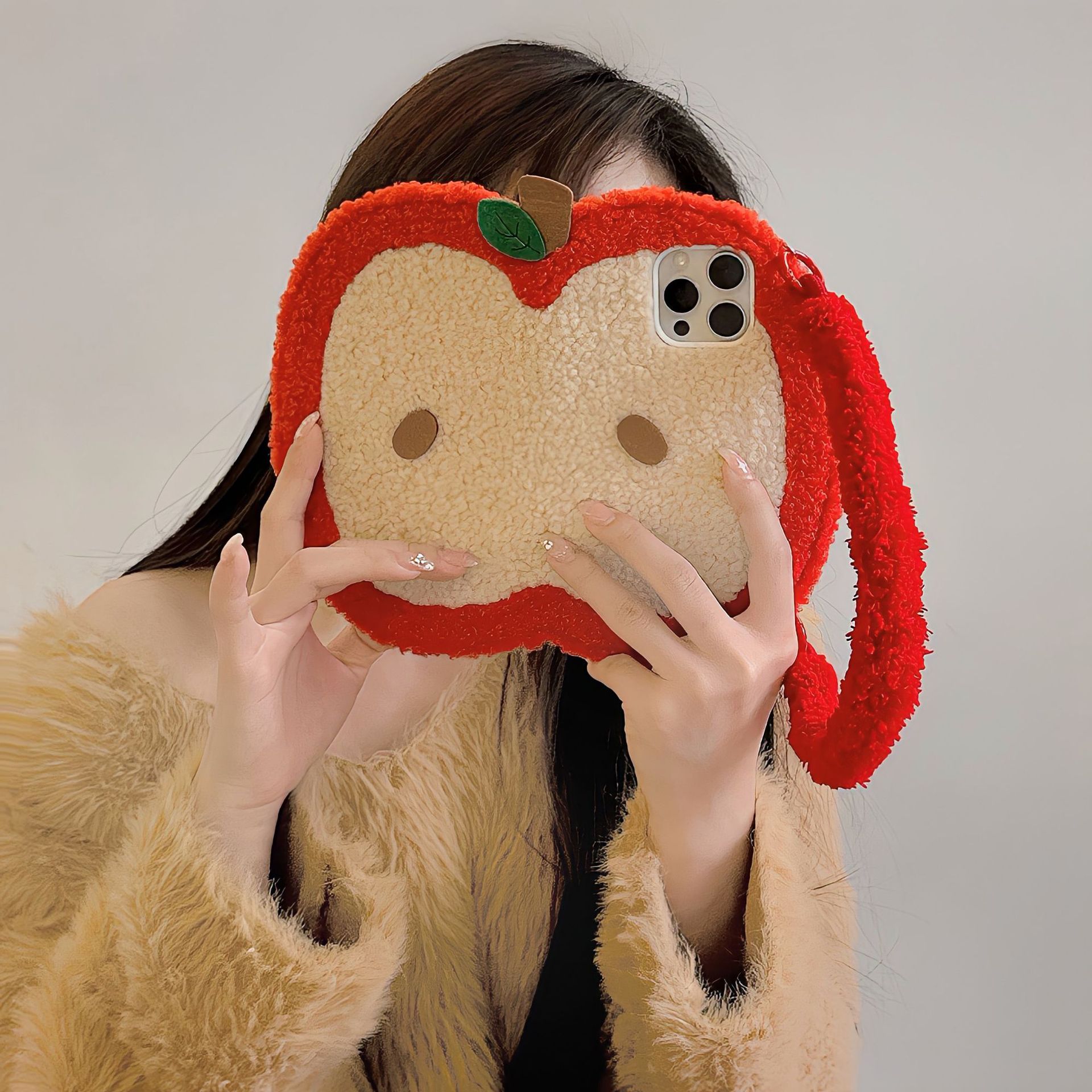 Fluffy Cute Flip-top Handbag Phone Case