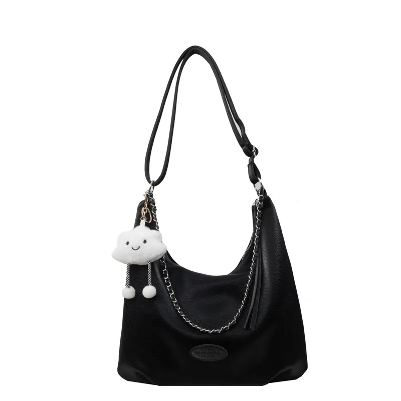 Student Class Large Capacity Bag Shoulder Crossbody - Black
