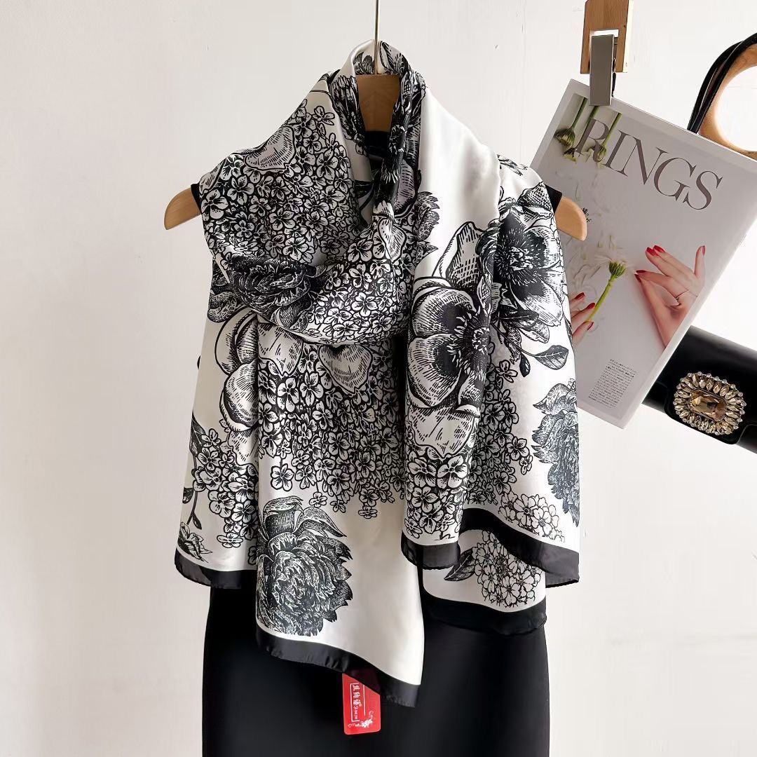 Spring And Summer New Silk Satin Sunscreen Scarf