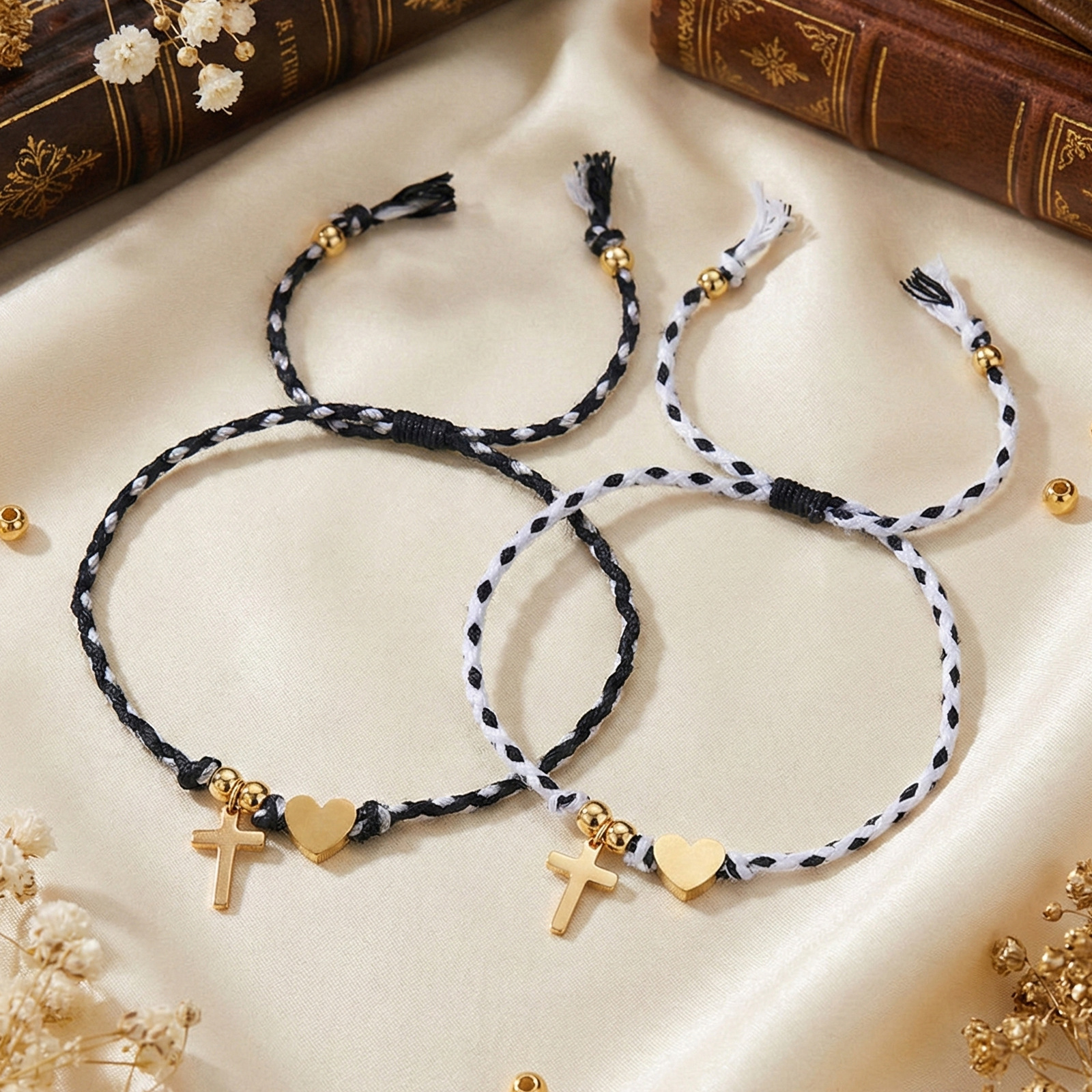 Love Cross Braided Rope Bracelet