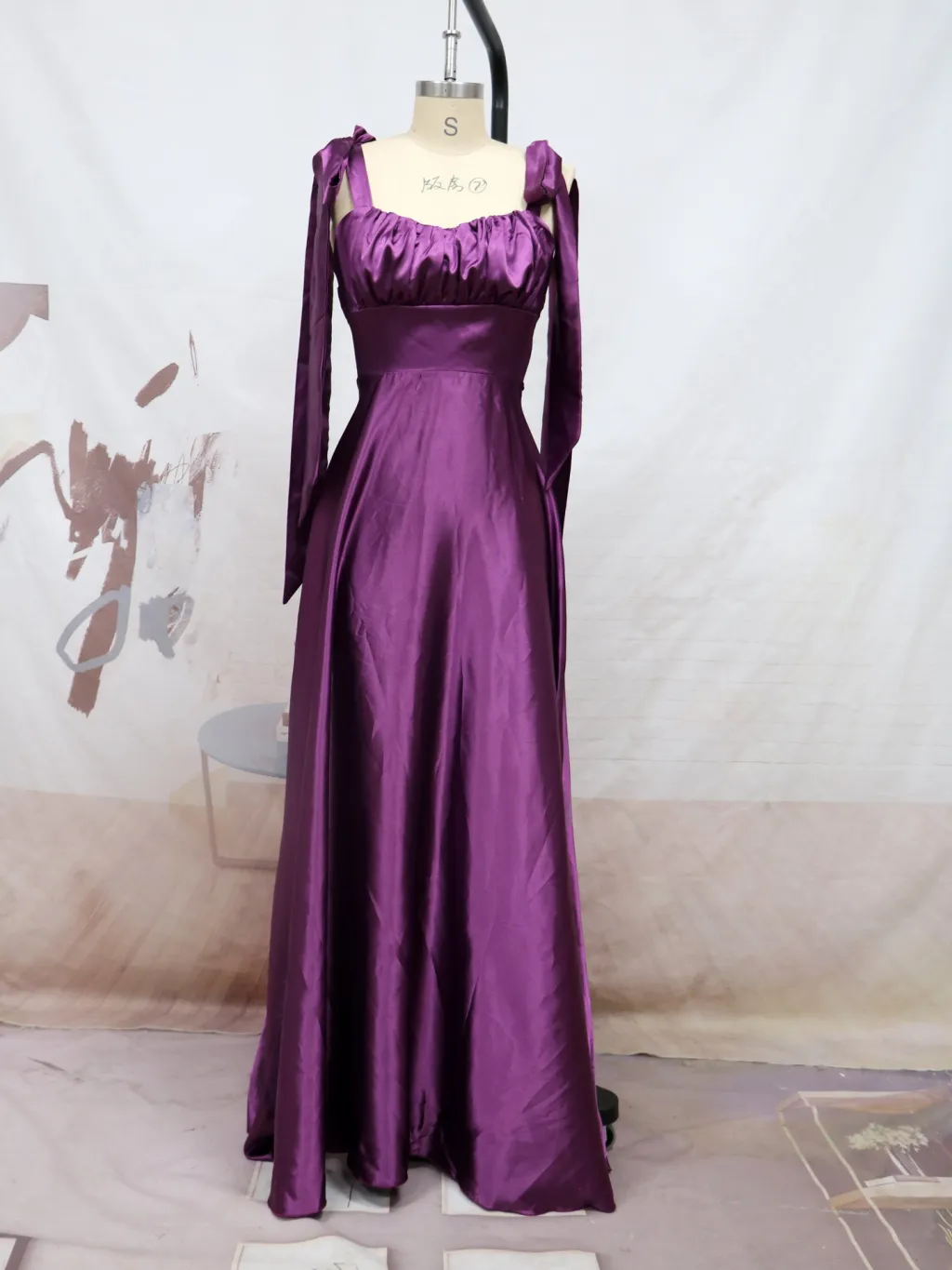 Fashion Sleeveless Camisole Gown Bridesmaid Evening Dress Dress Women - Purple