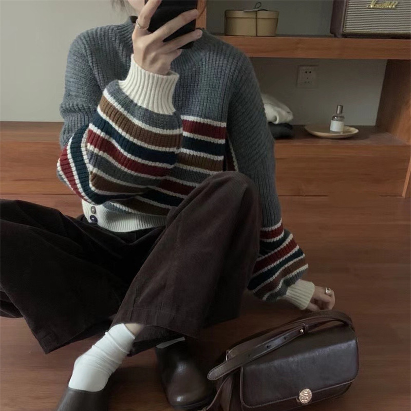 Title 9, Color Vintage Stripe Crew Neck Pullover Sweater...