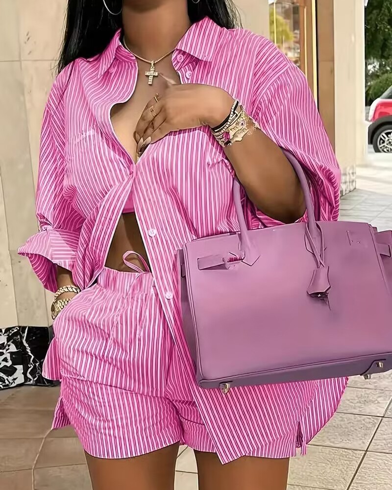 Women's Lace Up Printed Shorts Suit - Image 19