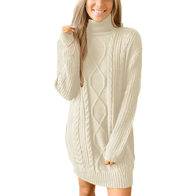 Distressed Knitted Pullover Sweater For Women Beige - Shop at LoveMi