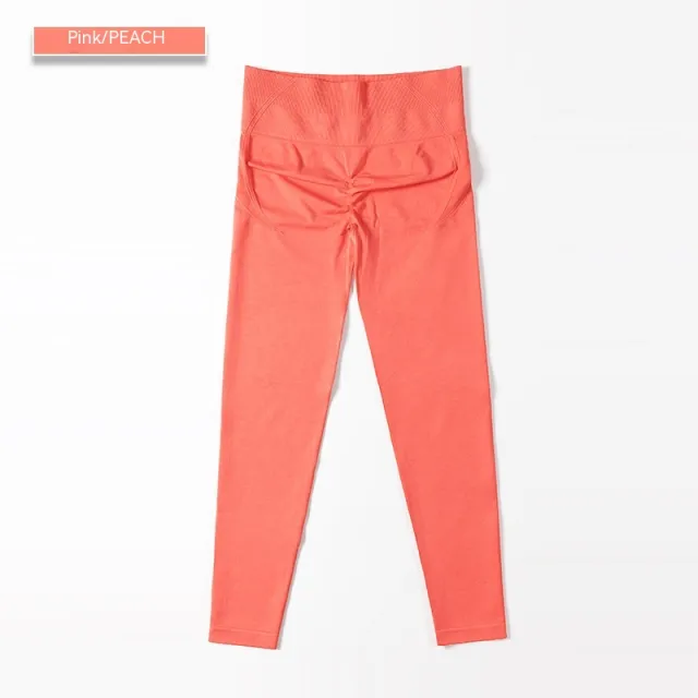 High Top Sports Fitness Belly Contracting Yoga Trousers Pink - Shop at LoveMi