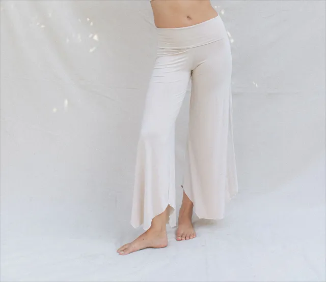 High Waist Irregular Casual Pants Yoga Cropped Pants White - Shop at LoveMi
