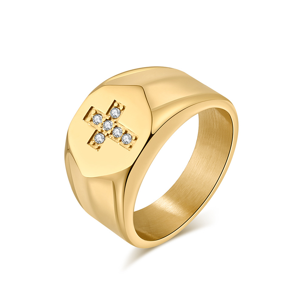 Stainless Steel Cross Ring