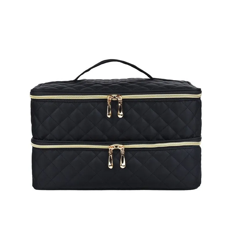 Double-layer Manicure Implement Storage Bag - Black