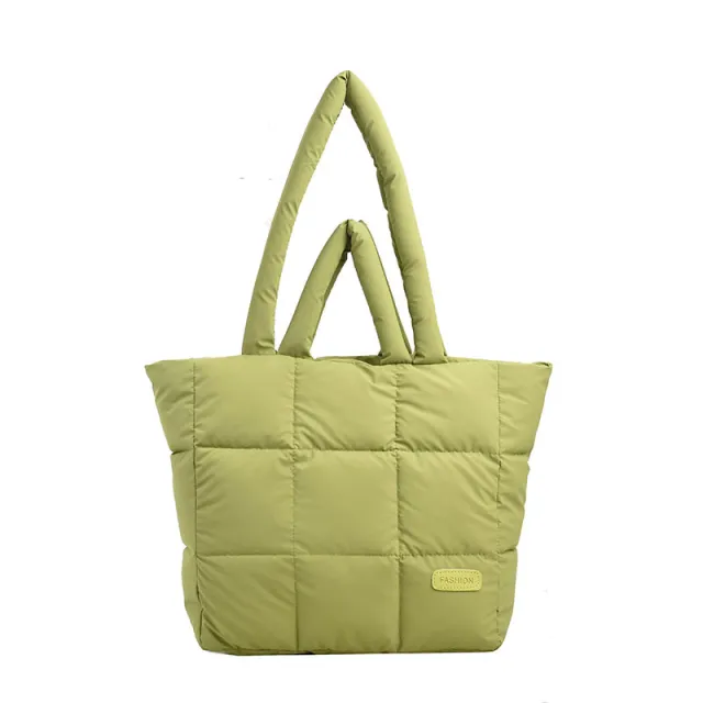 Cotton Jacket Bag Large Capacity Down Jacket Portable Shoulder Bag Green - Shop at LoveMi
