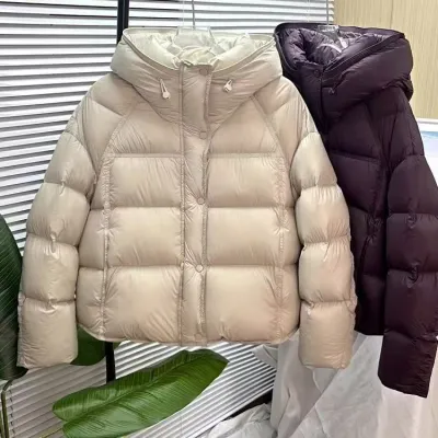 Autumn And Winter Solid Color Puff Short Hood Loose Cotton Padded Jacket