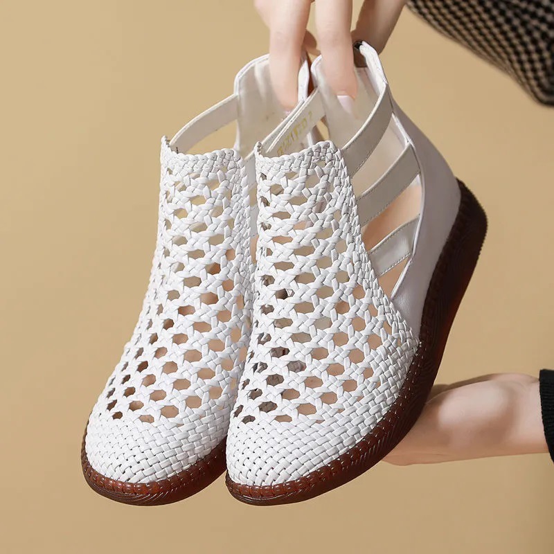 Casual Fashionable Roman Cutout High-Top Sandals For Women