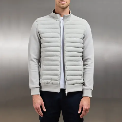 Lightweight Stand Collar Coat for Men Fashion Stitching Knitted