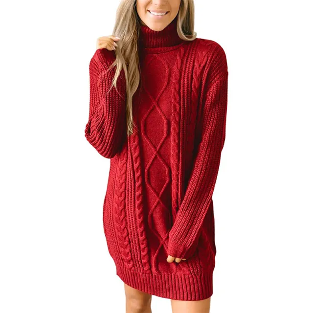 Distressed Knitted Pullover Sweater For Women Red - Shop at LoveMi