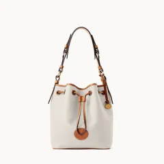 Vintage Pebble Lychee Particle Shoulder Handbag - White - View 1