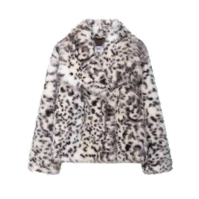 Women's Printed Faux Fur Jacket Coat Picture Color - Shop at LoveMi