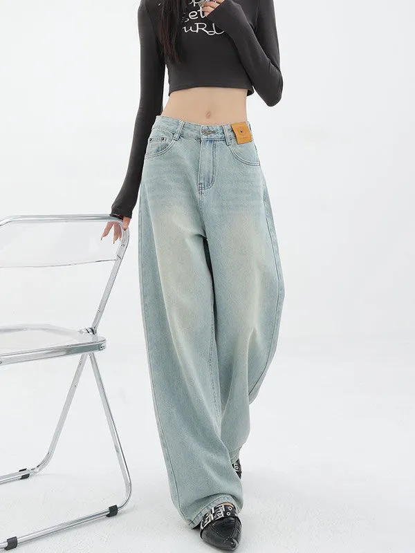 Women's Wide leg Jeans Loose High Waist Drooping 1293 Light Blue - Shop at LoveMi