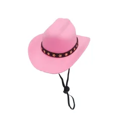 Fashion Cat Five-pointed Star Pet Cowboy Hat - Pink - View 1