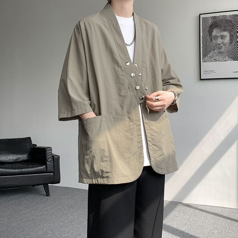 Retro Buttoned Sun-Protective Short-Sleeve Shirt For Men