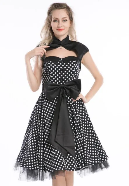 r1019 black rockabilly dress