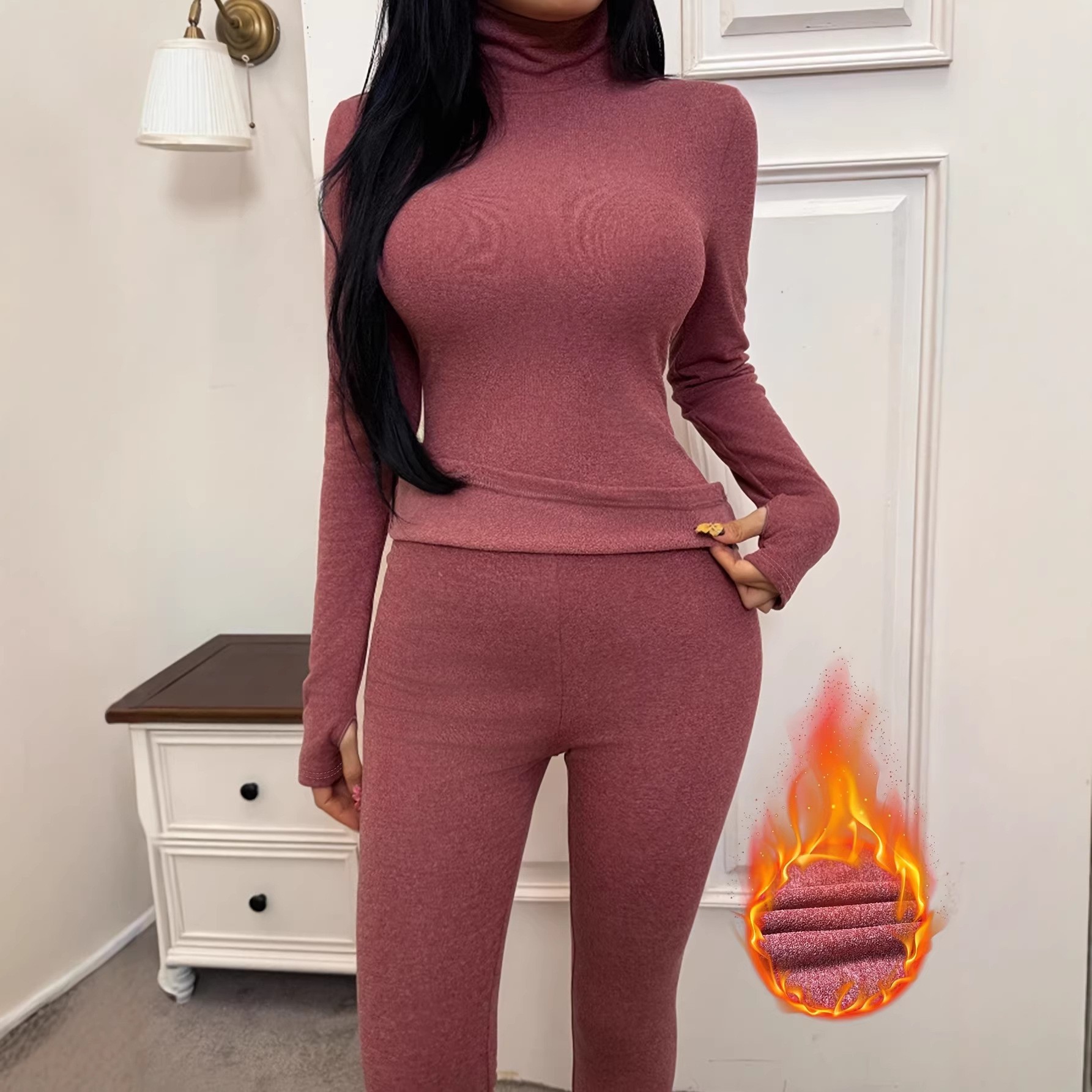 Shapewear Base-layer Autumn Top And Pants Two-piece Set 2