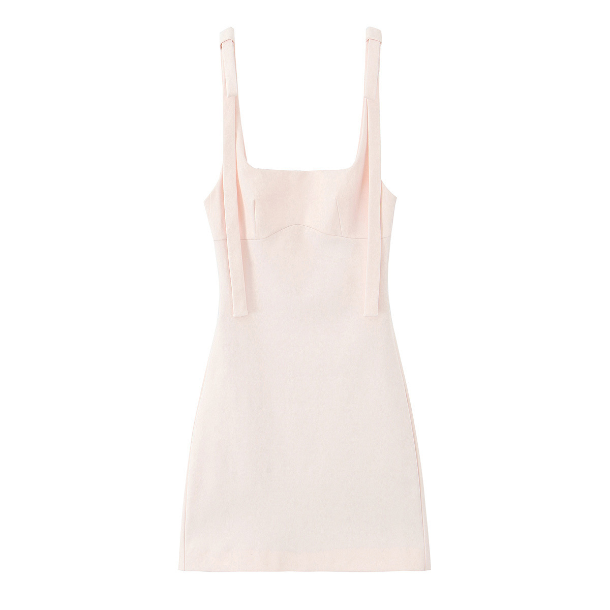 Bowknot Decoration Small Plaid Strap Short Dress Light Pink - Shop at LoveMi