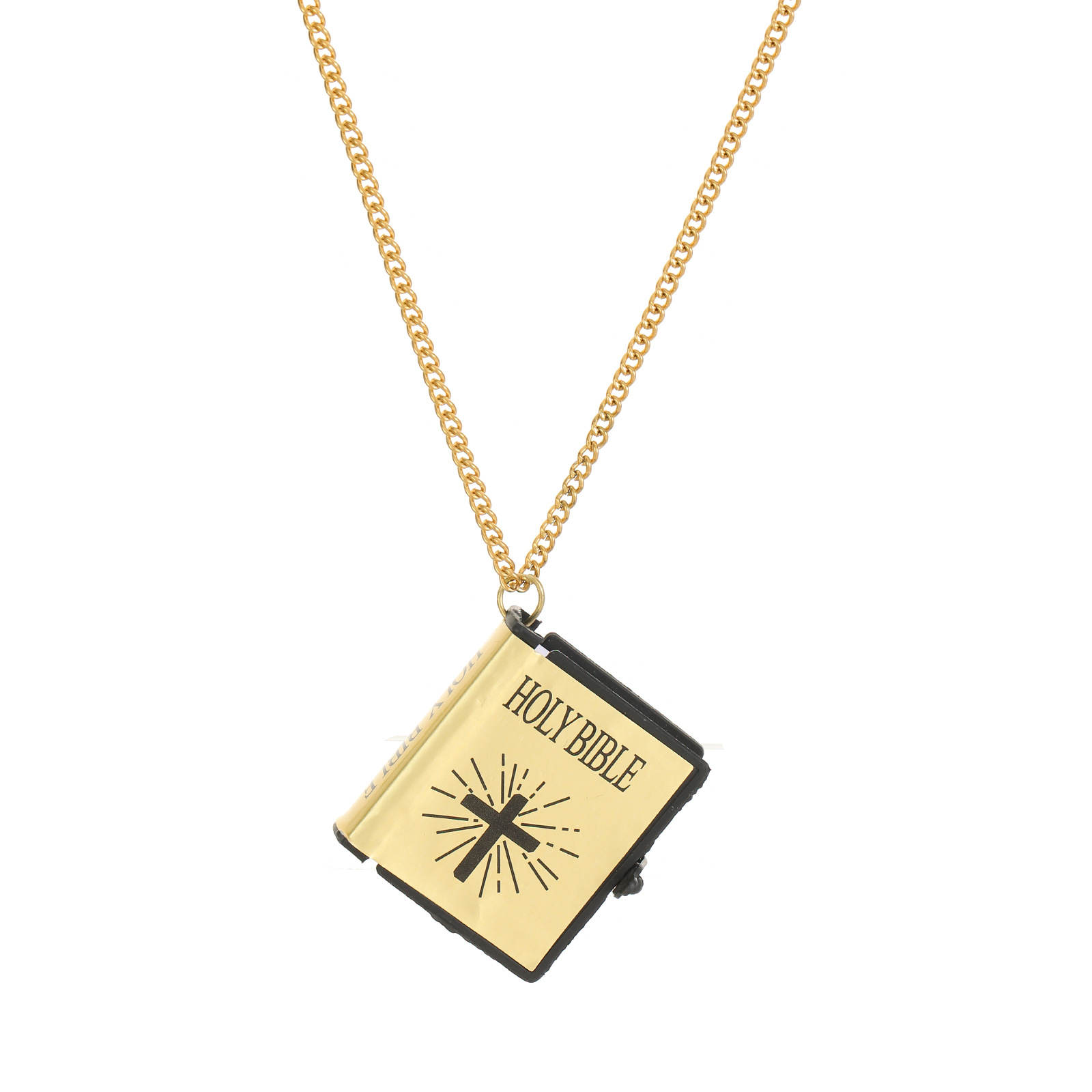 Cross Bible Book Pendant Necklace | Men Women Jewelry | Bible Pendant Necklace - Picture 7 of 9