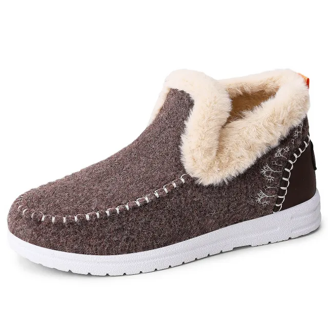 Cold proof Female Lightweight Simple Cotton Boots Brown - Shop at LoveMi