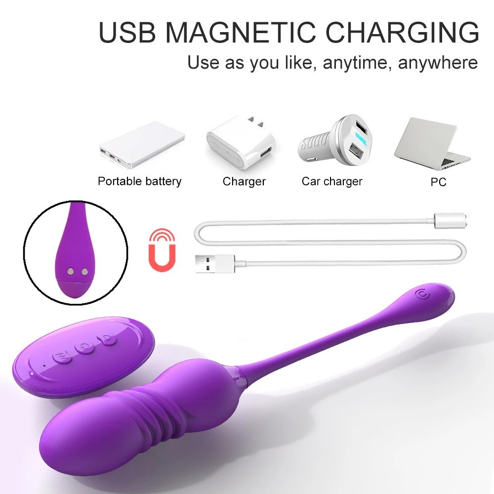 Telescoping Vibrating Egg With Wireless Remote Control For Women