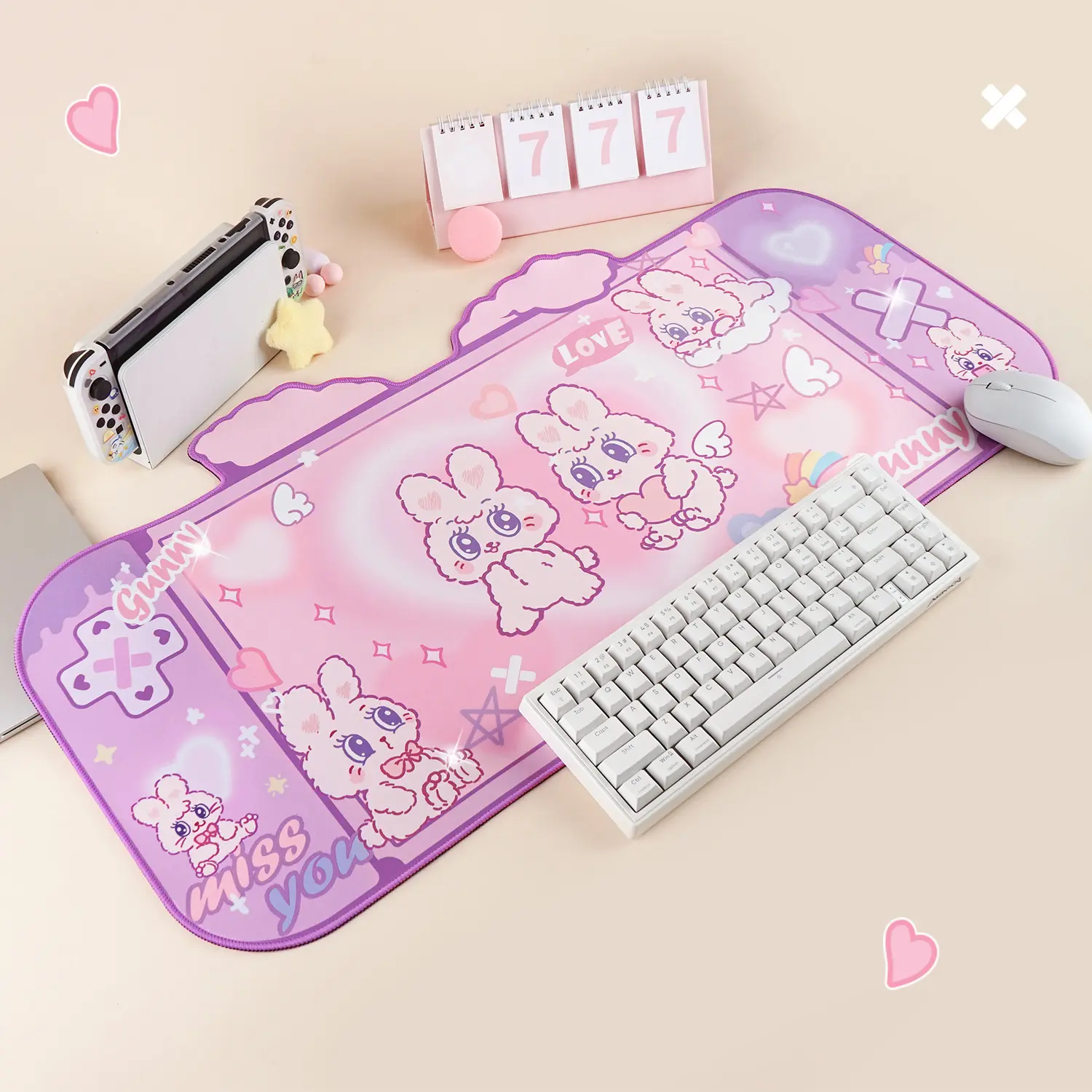 Original Fluffy Rabbit Oversized Mouse Pad Special-shaped