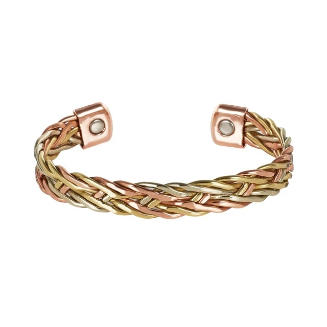 Adjustable Copper Woven Bracelet, European-American Style