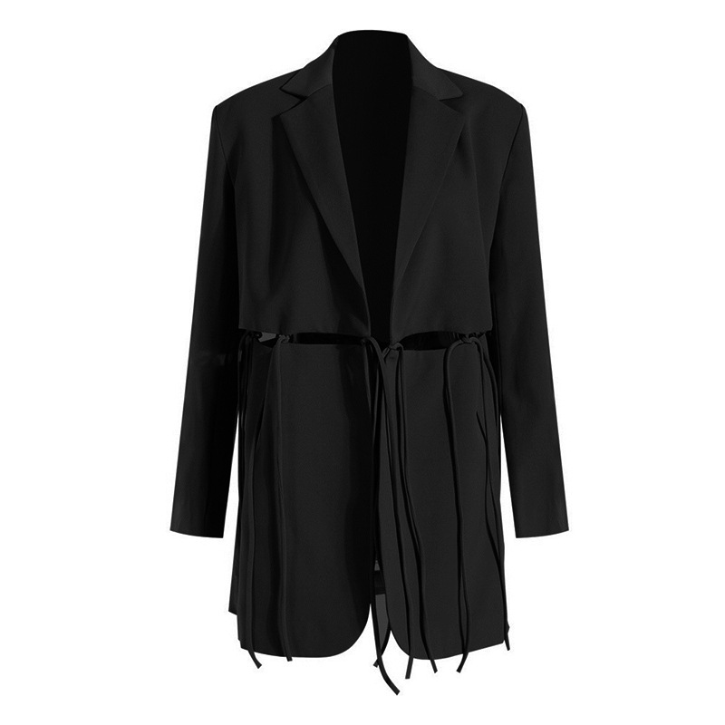 Solid Color Suit Coat Women's Clothing Black - Shop at LoveMi