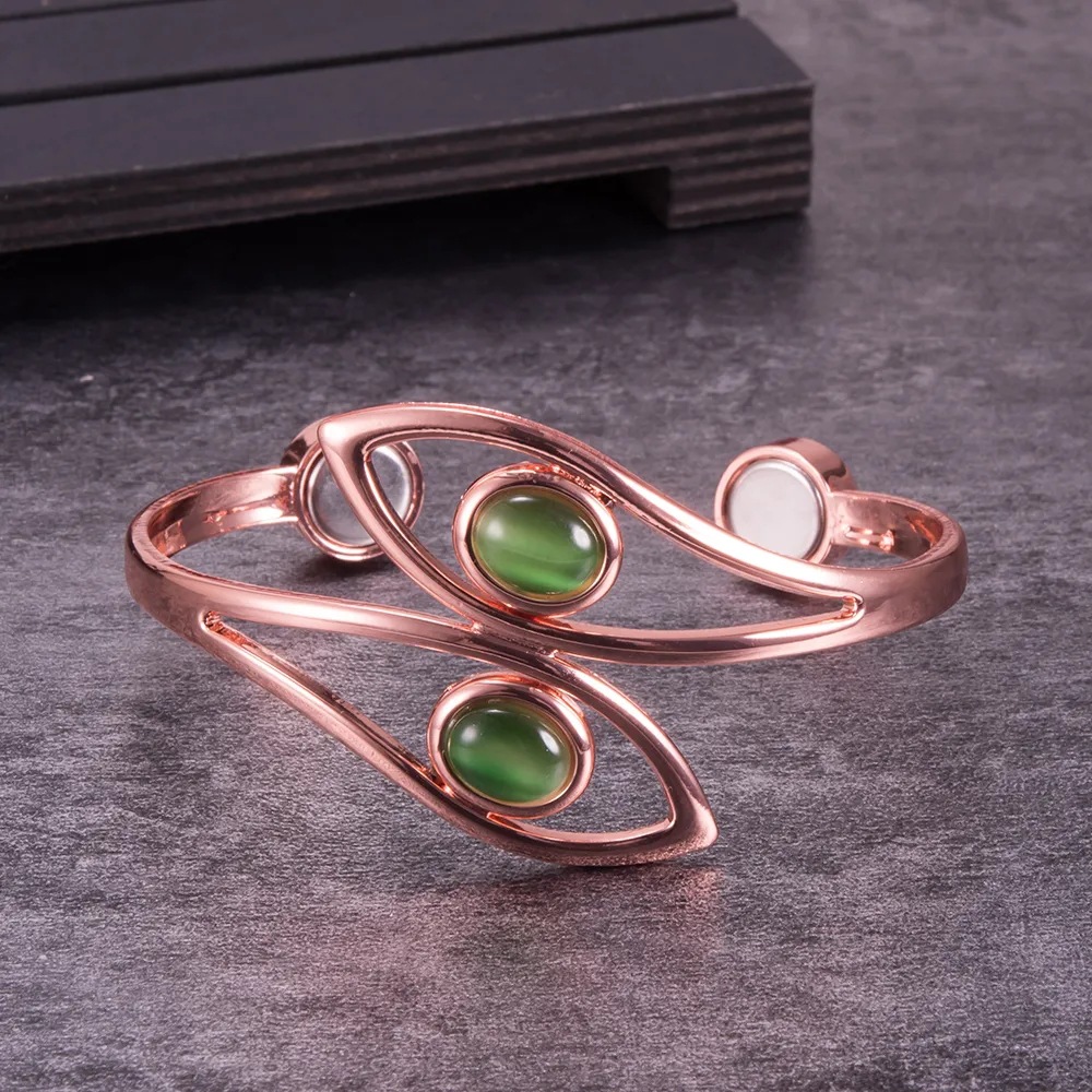 Womens Pure Copper Opal Magnetic Bracelet