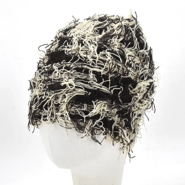 Short Woolen Cap Autumn And Winter Warm Coffee Rice - Shop at LoveMi