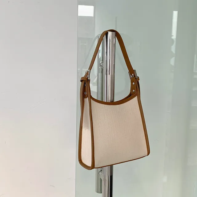 Female Summer New Stitching Shoulder Handbag Fashion All match Niche High Sense Underarm Bag Khaki - Shop at LoveMi