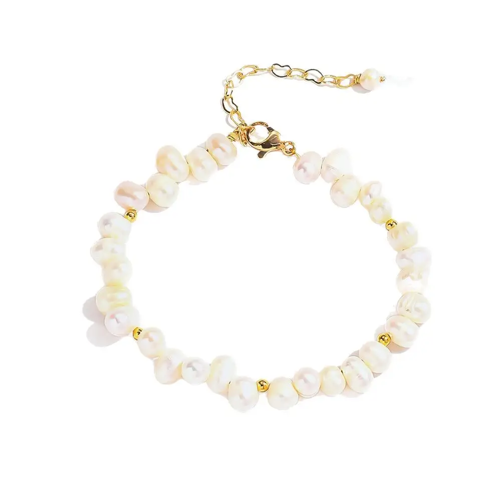 Women's Opal Strawberry Quartz Vintage Natural Freshwater Pearl Bracelet