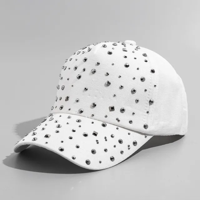 New Korean Style Summer Women's Diamond Cap Casual White - Shop at LoveMi