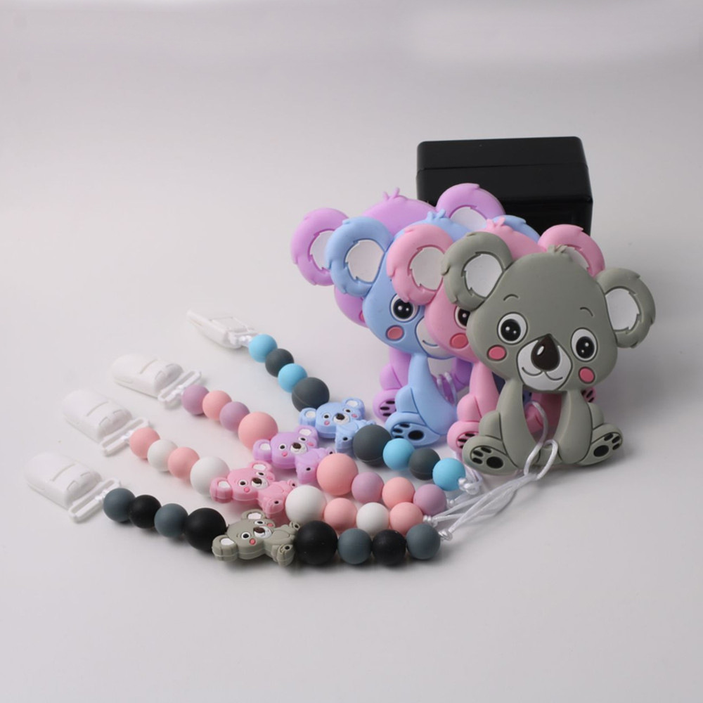 Title 1, Conjunto mordedor de silicone koala com corrent...