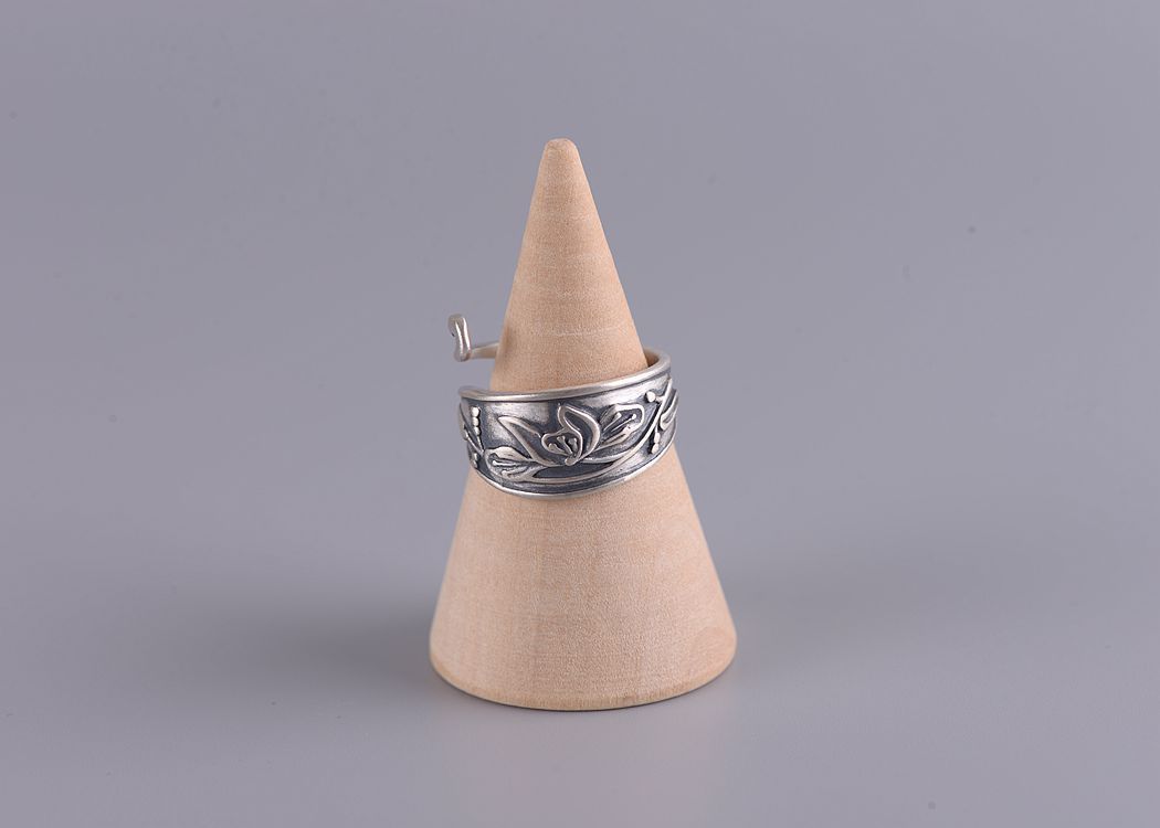 Retro Ethnic Style Lotus Peacock Opening Ring