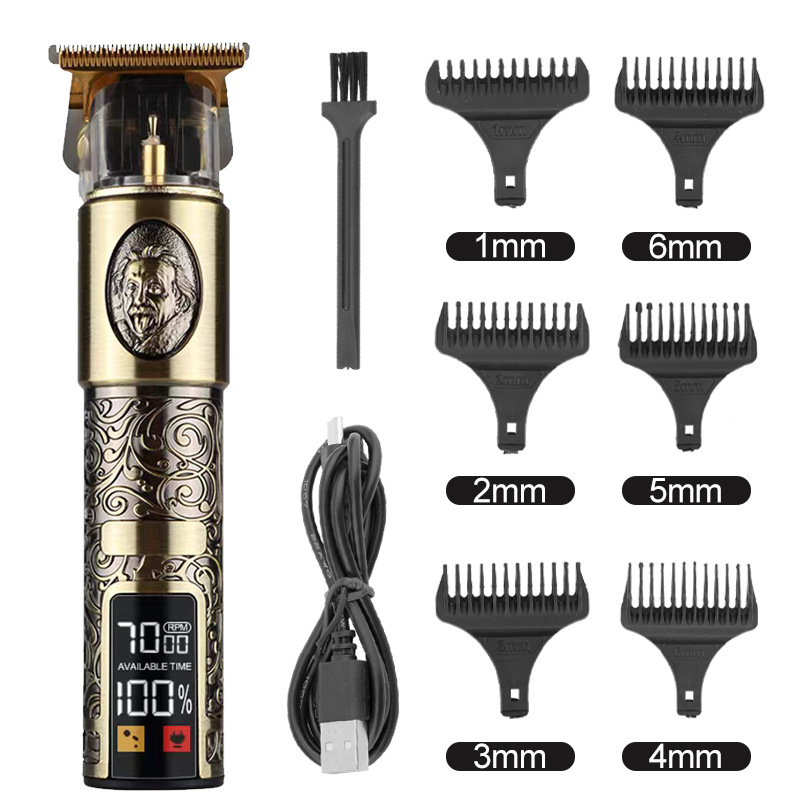 Hair Clipper Electric Electrical Hair Cutter Retro Oil Head Engraving Bronze Big Head Old Man - Shop at LoveMi