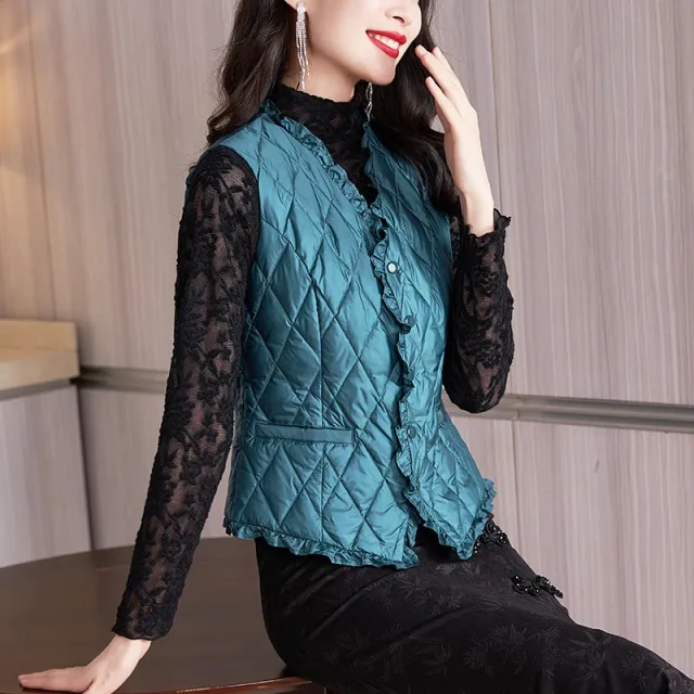 Coat Cotton padded Jacket Vest For Women Blue - Shop at LoveMi