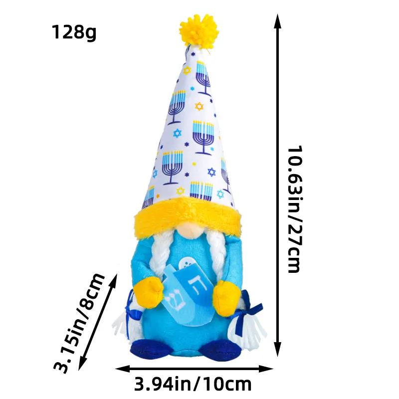 Dolf Ornaments Blue A Tall Hat Faceless Doll - G2 40 Hanuku Braid