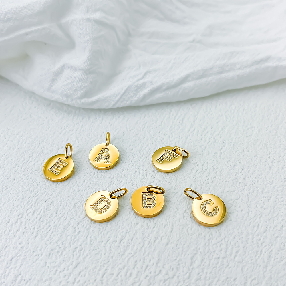 Diamond-Encrusted Jewelry Accessories Stainless Steel Letter Pendant