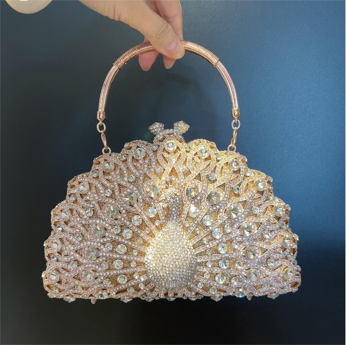 Large Peacock Diamond Every Night Bags Luxury - Image 7