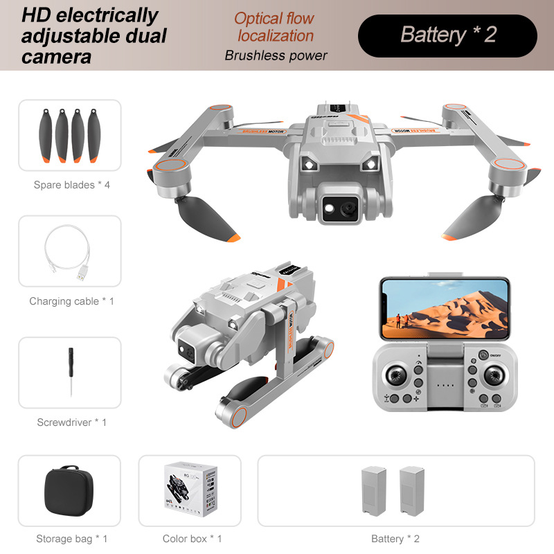 UAV Dual Camera GPS Return Flight Obstacle Avoidance – Gray 2 Battery