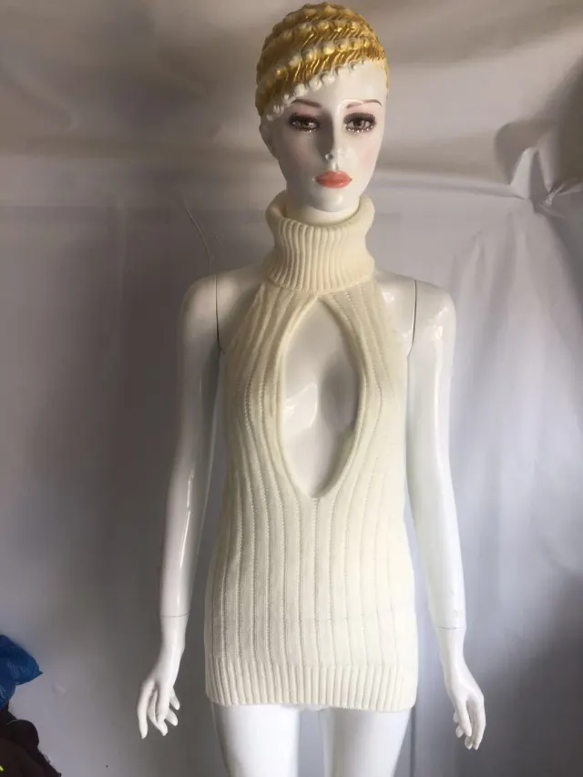 Women's Sleeveless Lace up Thin Sweater White - Shop at LoveMi