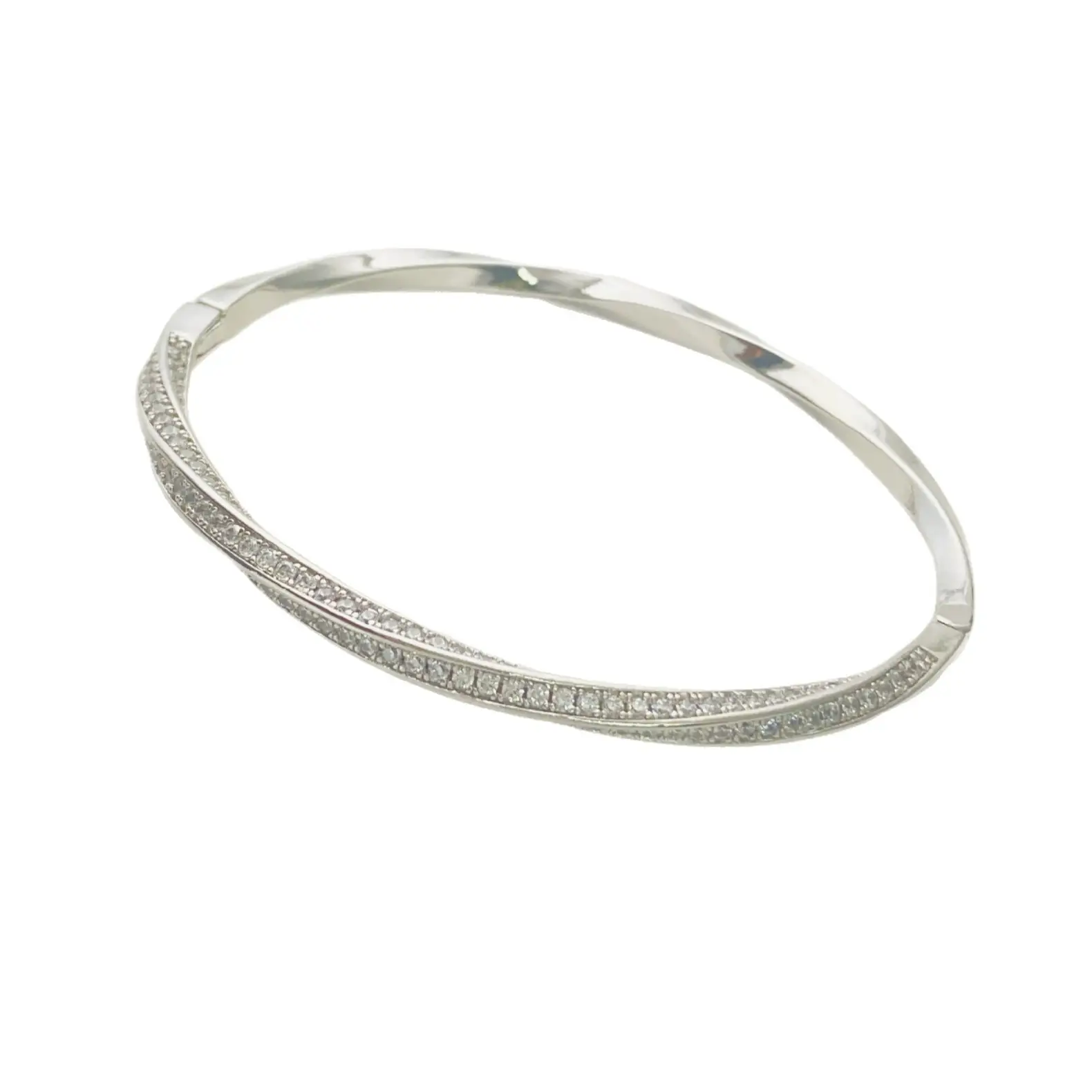 Affordable Luxury Fashion Half Circle Full Diamond Mobius Bracelet