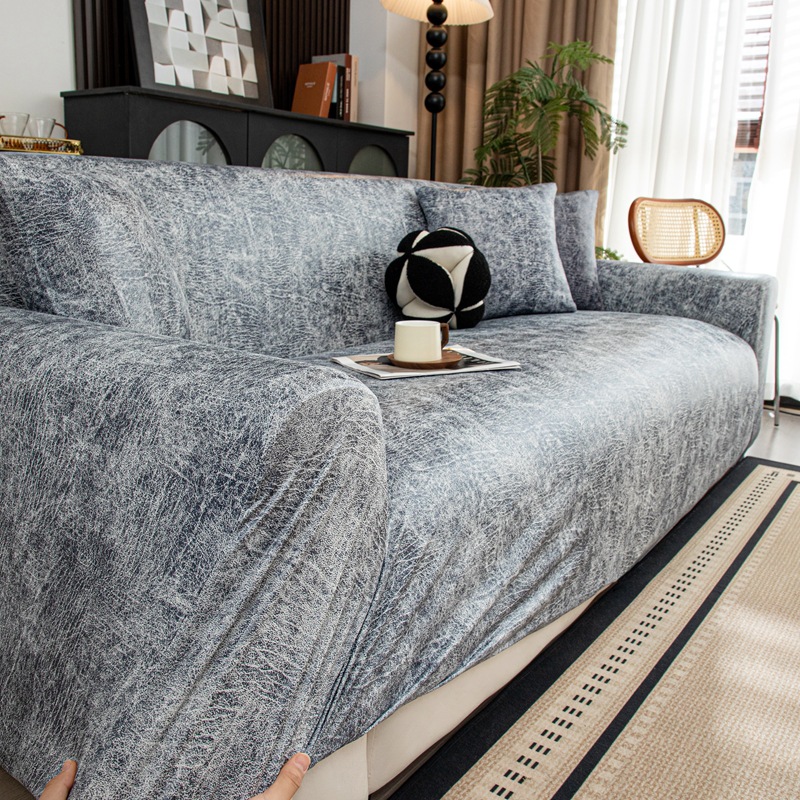 Faux Leather High-Elastic Fully Wrapped Sofa Cover