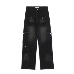 African Jeans Style Denim Pants - Black - View 1