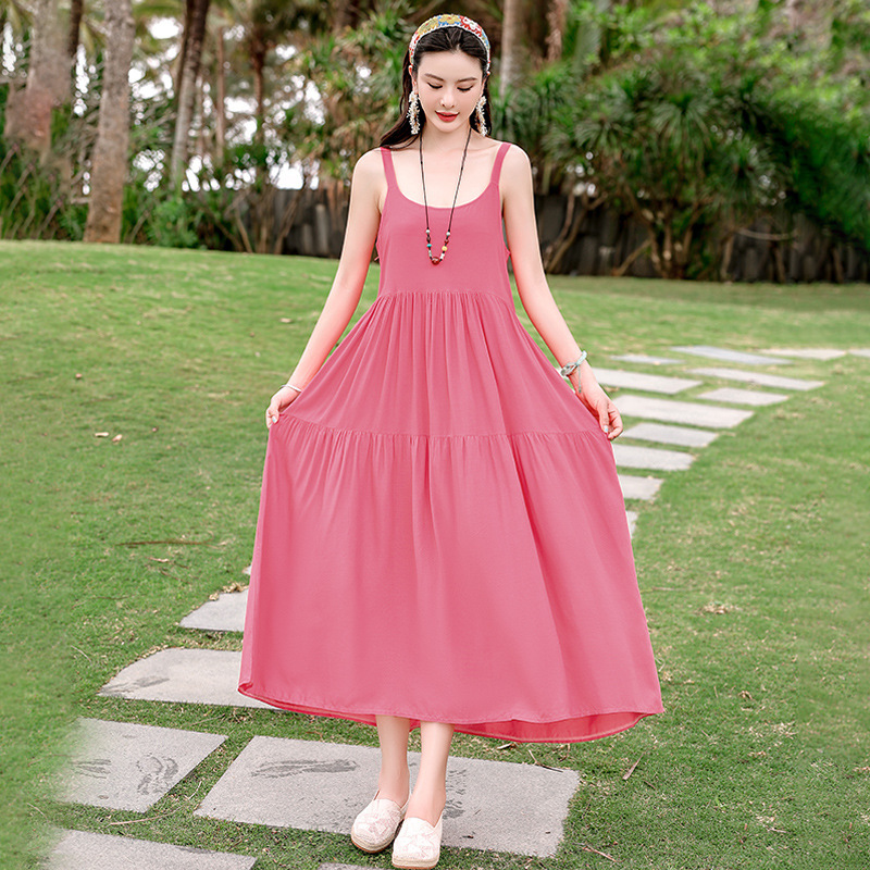 Beach Vacation French Style Floral Maxi Dress